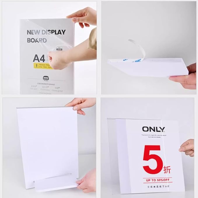 ECKEK Acrylic Sign Holder A3/A4/A5 Menu Displays L Shape Sign Stand Table Top - Image 7