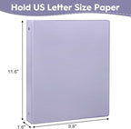 CIXILDTS 1-Inch Round Ring Binders, Standard 3 Ring Binder Fit Letter Size Paper - Image 2