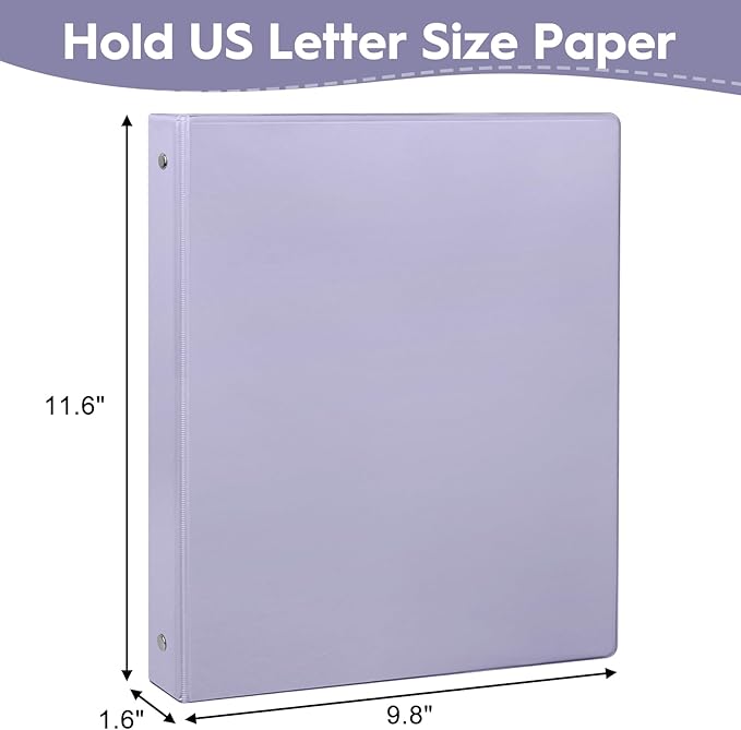 CIXILDTS 1-Inch Round Ring Binders, Standard 3 Ring Binder Fit Letter Size Paper - Image 2