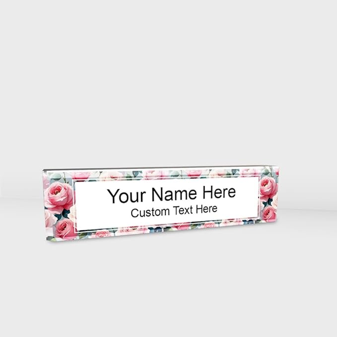 Signs ByLITA Floral Pattern Customized Nameplate | Rose Blush Personalized Full - Image 9
