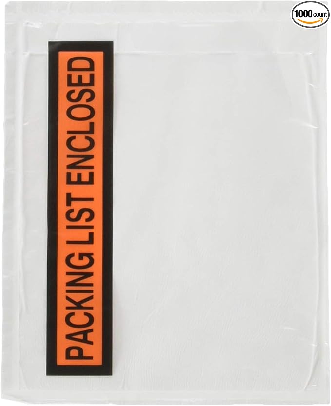1000 Pieces 4.5x5.5 Clear with Packing List Enclosed Printing Pouch Envelope Bag by AVGPACKAGINGSUPPLIESMORE