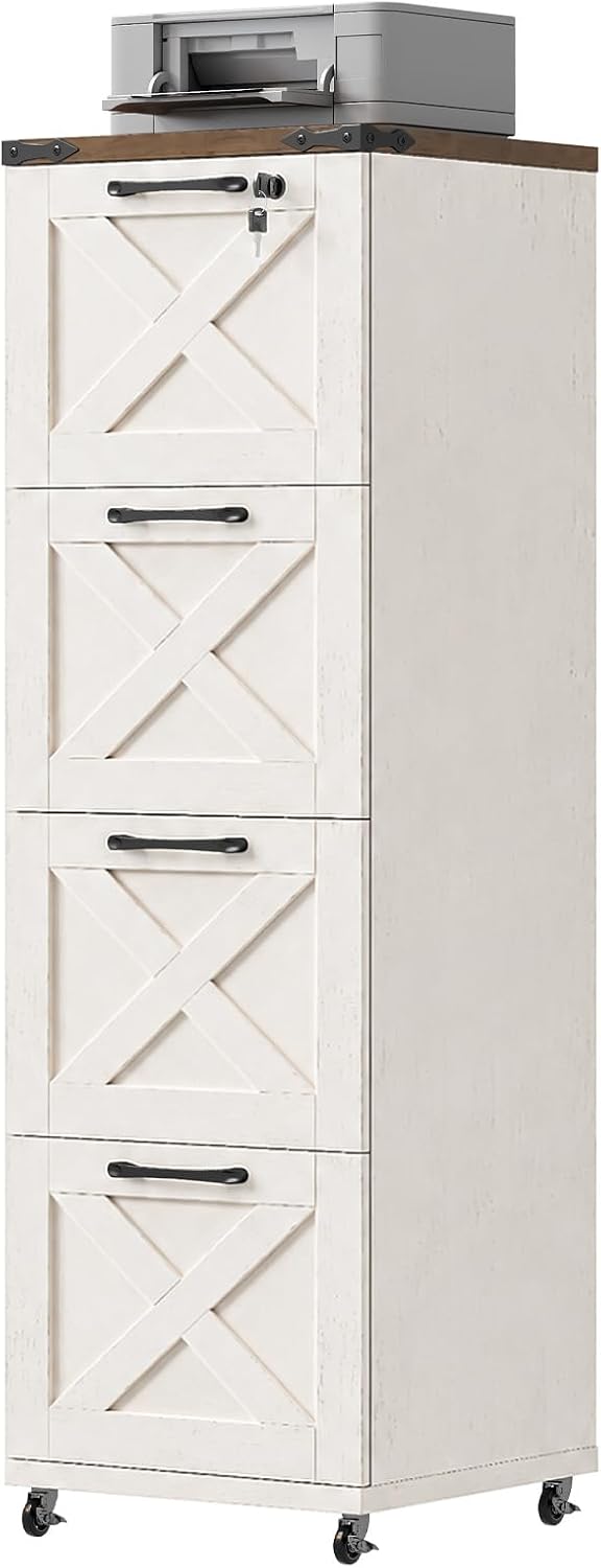 vabches vertical farmhouse locking rolling file cabinet, office, main product view