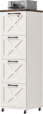 vabches vertical farmhouse locking rolling file cabinet, office, main product view