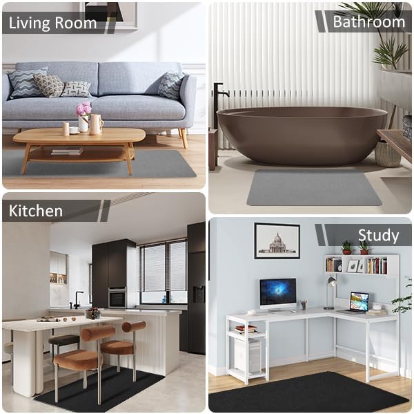 Office Chair Mat for Hardwood Floor&Tile,55"x35" Anti-Slip Desk Chair Mat,Low-Pile Mat,Multi-Purpose Hardwood Floor Protector for Office,Home (Light Grey, 35 * 47IN)