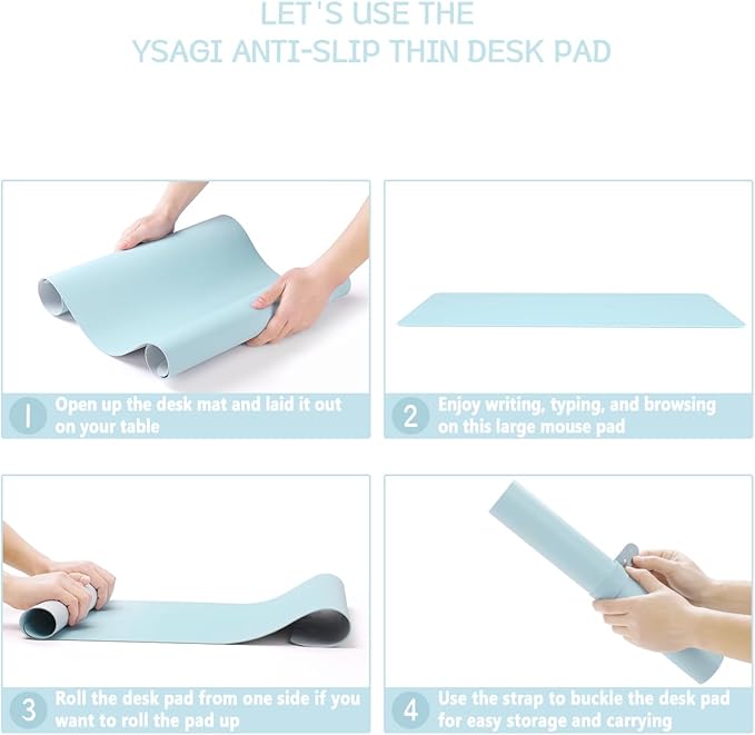 YSAGi Non-Slip Leather Desk Pad, Waterproof Laptop Computer Desk Keyboard Mat - Image 7