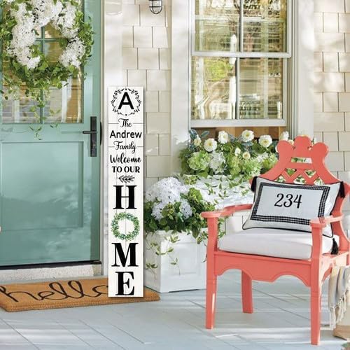SRongmao Welcome To Our Home Porch Sign Personalized Welcome Sign - Image 3