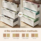 sedeta farmhouse 3 drawer file cabinet for home, side view