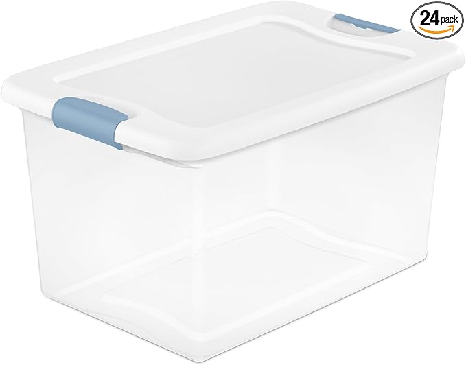 Sterilite 24-Pack Latching Box, Under Bed Storage Bins by Sterilite