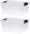 Superio Storage Bins with Lids- 2 Pack, 6.6 Qt Clear Boxes by Superio