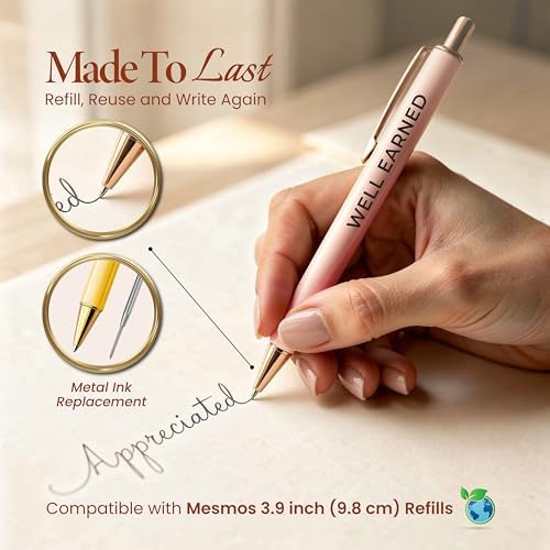 MESMOS 3pcs High End Luxury Congratulations Gifts for Women, Job Promotion Gifts for Women, Thank You Gift for Teacher, Employees, Coworkers, Mentors & Managers German-Ink & 1mm Swiss-Tip Luxury Pen.