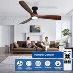 depuley 52-inch ceiling fans with lights: walnut 3, side view