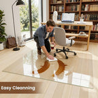 30"x48" Tempered Glass Chair Mat for Carpet | Tempered Glass, Round Corner, Desk Floor Mat for Office Chair/Rolling Chair/Hardwood Floor, 6 Anti-Slip Pads