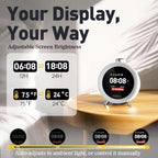 momilla alarm clocks for bedrooms, 2.8" color display, front angle view