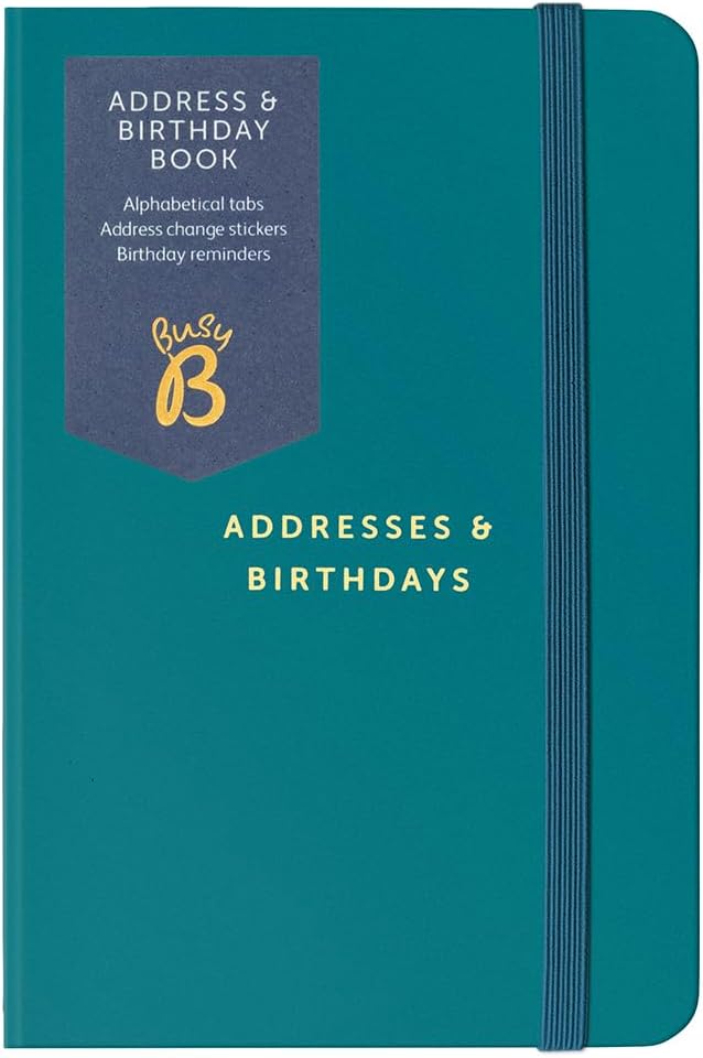 busy b address & birthday book - teal, main product view