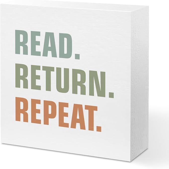 Librarian Gifts Library Desk Decor, Book Lovers Wood Box Sign, Librarian by Unknown