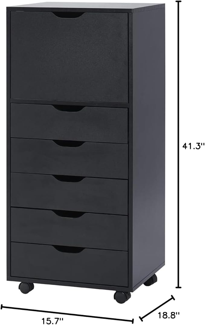 Naomi Home Carly 6-Drawer Craft & Office Storage Cabinet, – Mobile Filing Unit - Image 2