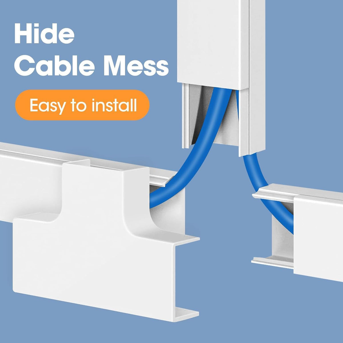 630in Cord Hider Kit, Paintable Cable Raceway, Cord Covers for Wires on Wall,...