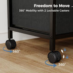 dumos 3 drawer mobile file cabinet, space saving, front angle view