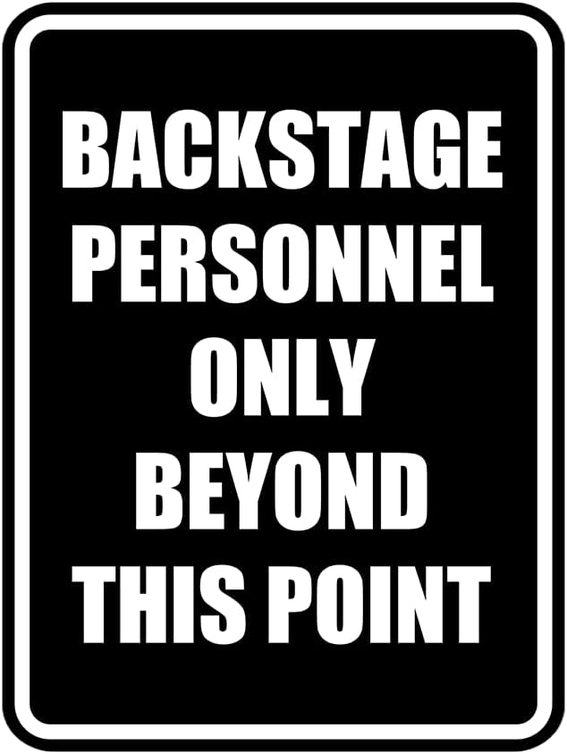 Portrait Round Backstage Personnel Only Beyond This Point Door or Wall Sign by SignsByLITA