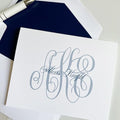 Classic Monogrammed Name Folded Notes – Raised Ink Personalized Stationery Set by Unknown