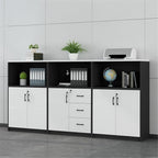 Multifunctional White/Black Wooden File Cabinet Multiple Combination Pack Removable Multi-Door Multi-Drawer Storage File Cabinets
