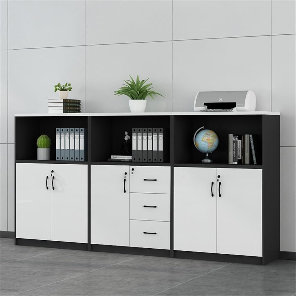 Multifunctional White/Black Wooden File Cabinet Multiple Combination Pack Removable Multi-Door Multi-Drawer Storage File Cabinets