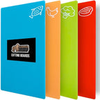 GORILLA GRIP 100% BPA-Free Flexible Cutting Board Set of 4, Durable Plastic Mats by GorillaGrip