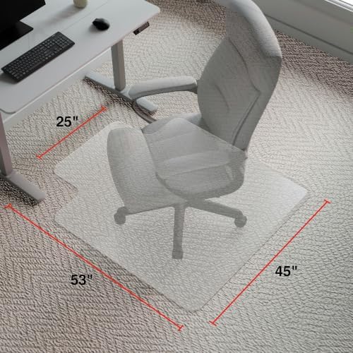 Staples Office Chair Mat, Clear, 45x53 Inch, Medium-Pile Carpet, with Lip