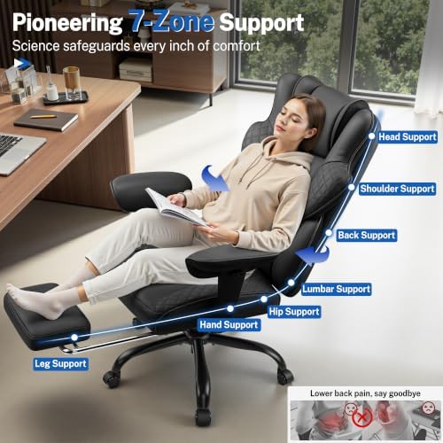 FelixKing Big and Tall Office Chair 500lbs - Ergonomic Desk Chair with Footre...