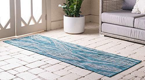 unique loom outdoor botanical collection area rug, side view