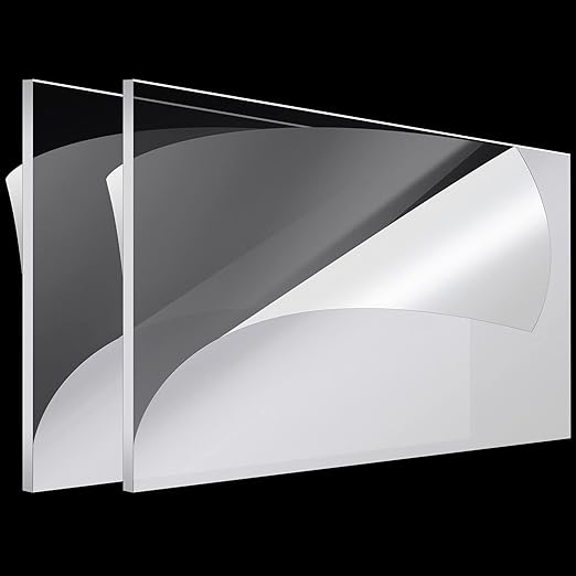 Roowest 2 Pcs 24 x 48 Inch, 1/4 Inch Thick Clear Acrylic Plexiglass Sheets by Roowest