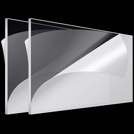 Roowest 2 Pcs 24 x 48 Inch, 1/2 Inch Thick Clear Acrylic Sheets Plastic Panels by Roowest