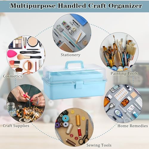tackle box, 15-inch extra large art storage box on a desk or shelf