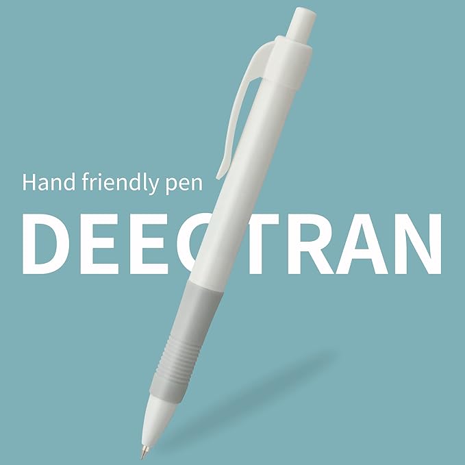 deegtran Pens Bulk, 50 Pack No Bleed White Barrel Black Ink Click Pens - Image 5