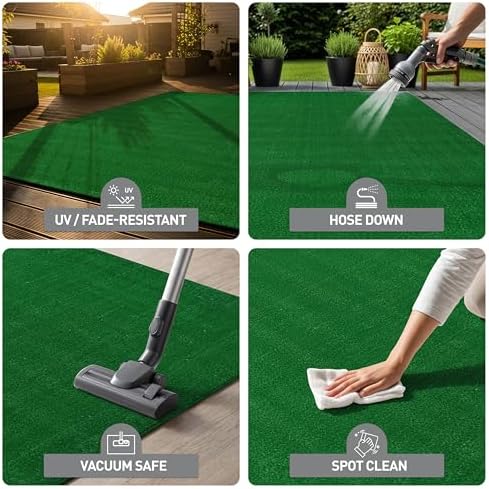 rugshop turf patio deck outdoor indoor runner rug, side view