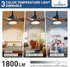 outdoor ceiling fan with light: 52 inch 3, side view