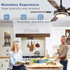 depuley 42-inch ceiling fan with light: walnut ceiling showing dimensions