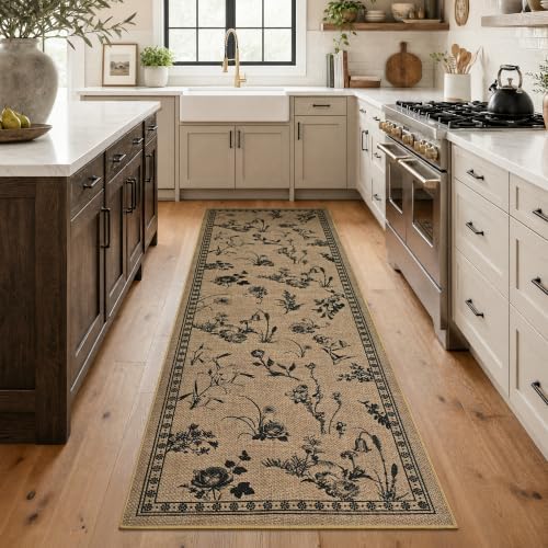 dweike easy jute non slip runner rug, 2x6 shown in use