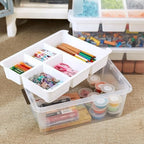 macopro 17qt clear plastic box craft storage bin, view 9