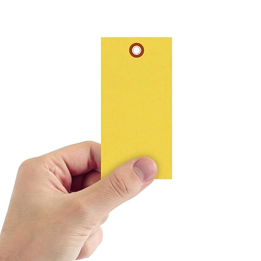 SmartSign 4.75 x 2.375 inch “Yellow” Blank Tyvek Shipping Tags - Image 2