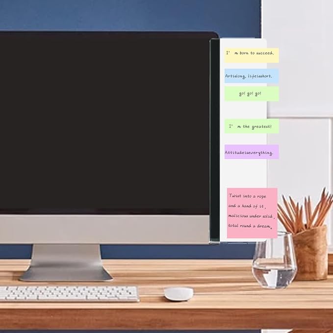 Monitor Memo Board 2Pcs Office Desk Accessories Computer Monitor Sticky Note - Image 5