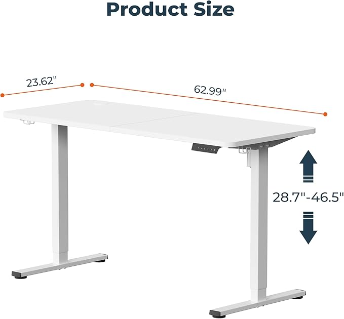 FitStand AdjustableStanding Desk 63 x 24 Inch Home Office Desk - Image 3