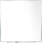 Ghent 4 x 4 Porcelain Magnetic Whiteboard, Aluminum Frame, 1 Marker, 1 Eraser by Ghent