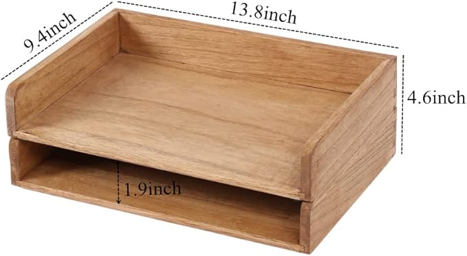 DDYURI Wood Stackable Paper Trays - Image 5