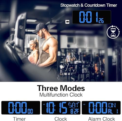 xrexs 16.5 in large digital wall clock wifi showing dimensions