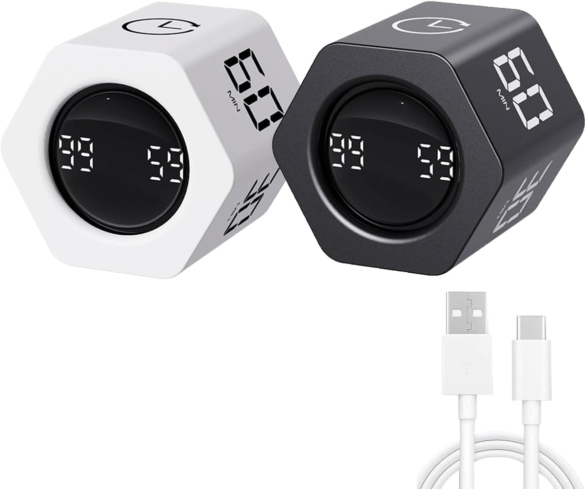 Productivity Timer Flip Gravity Sensor Cube Timer Countdown & Countup, Mute &