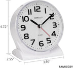 FAMICOZY 4.5" No Ticking Analog Alarm Clock, Silent Readable - Image 7