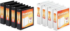 Cardinal Economy 3 Ring Binder, 2 Inch, Presentation View, Black, Holds 475 Sheets, Nonstick & Economy 3 Ring Binder, 2 Inch, Presentation View, White, Holds 475 Sheets, Nonstick