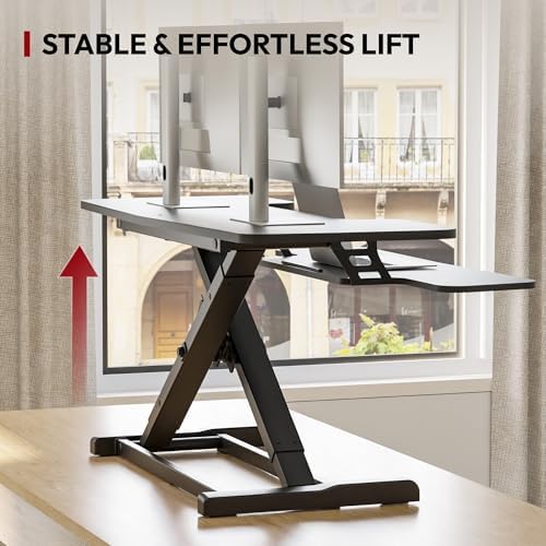 SANODESK 42" Extra Large Standing Desk Converter, Height Adjustable Sit ...