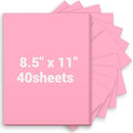 Cardstock 8.5 x 11, Thick Printer Paper 75 lb/200 gsm, 40 Sheets Card Stock Pink by Glyanlee